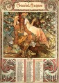 Manhood 1897 calendar Tschechisch Jugendstil Alphonse Mucha